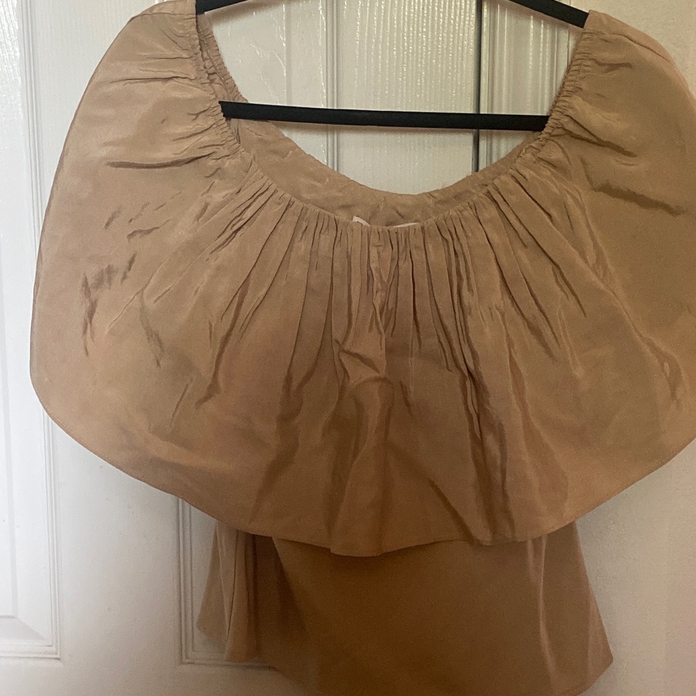 Zara  NWT off shoulder tan top